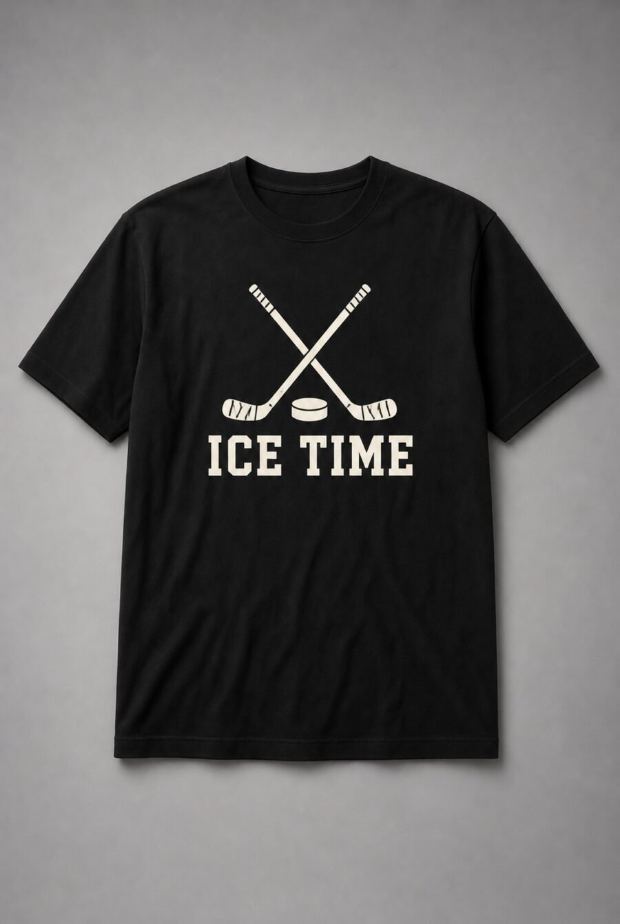 Ice Time Crossed Hockey Sticks Unisex T-Shirt - Black