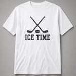 Ice Time Crossed Hockey Sticks Unisex T-Shirt - White