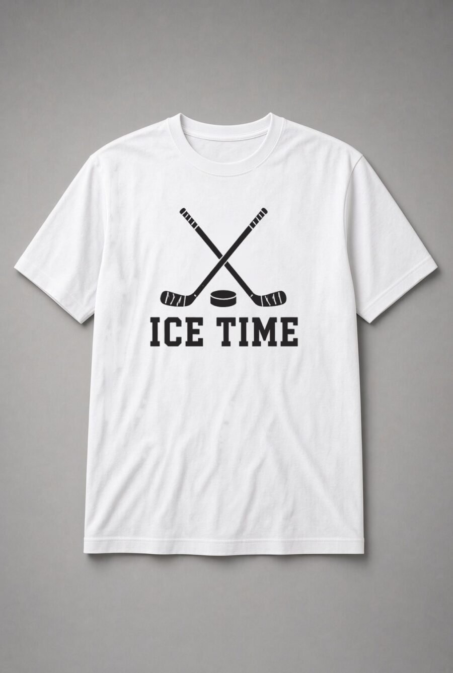 Ice Time Crossed Hockey Sticks Unisex T-Shirt - White