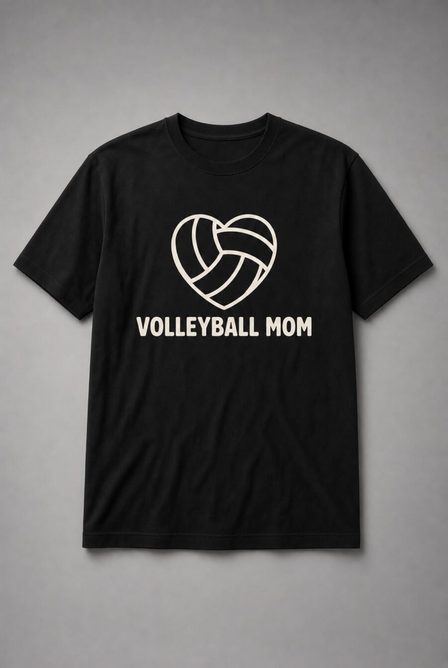 Volleyball Mom Heart Unisex T-Shirt - Black