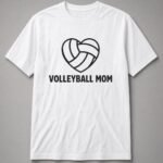 Volleyball Mom Heart Unisex T-Shirt - White